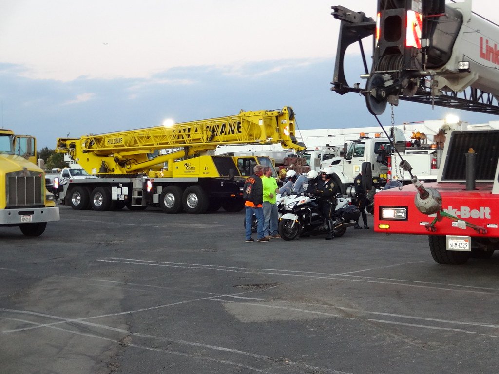 Staging heavy equipment on or near roads